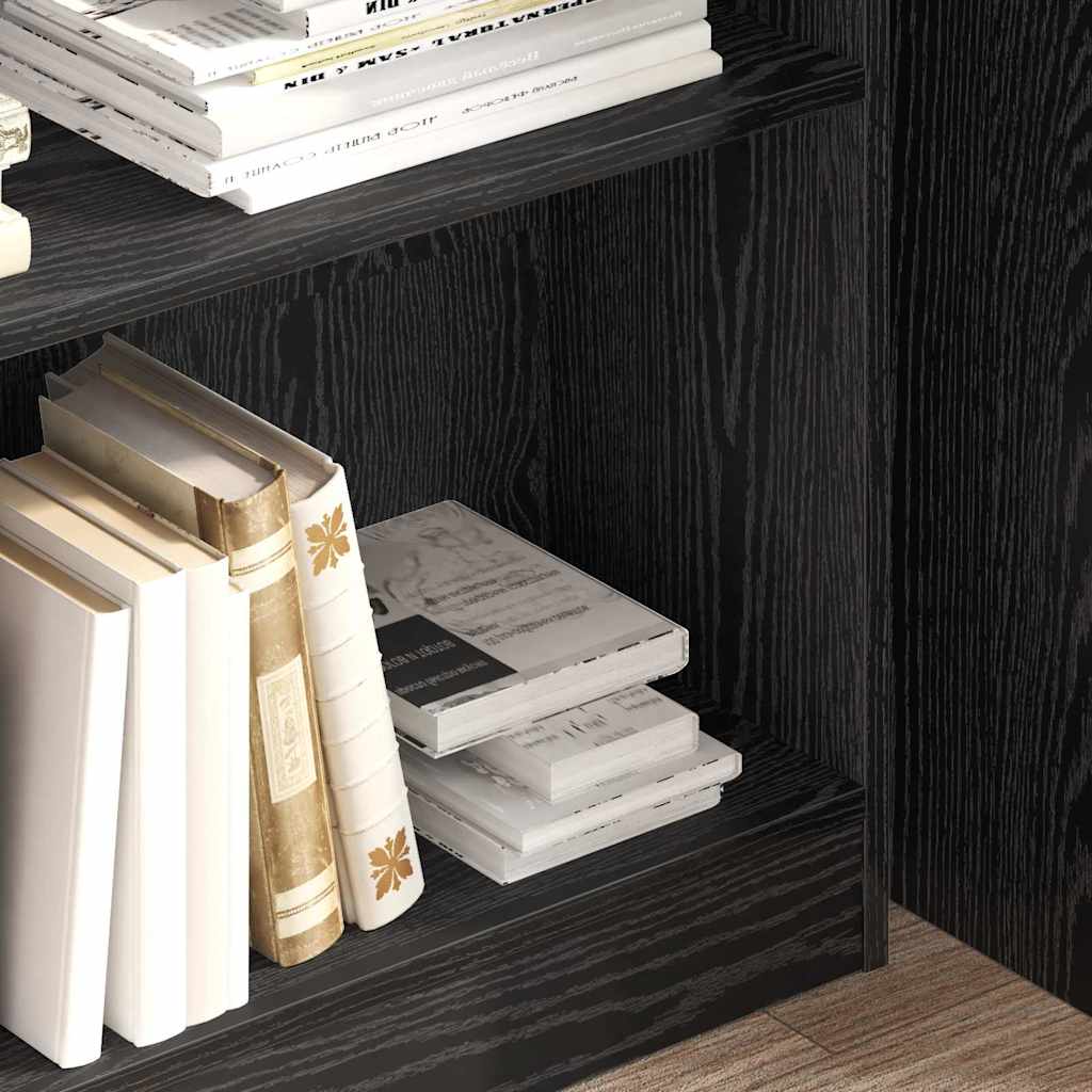 Bücherregal Schwarz Eichen-Optik 80 x 24 x 109 cm Holzwerkstoff