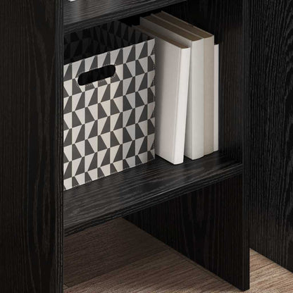 Bücherregal Schwarz Eichen-Optik 40 x 35 x 180 cm Holzwerkstoff