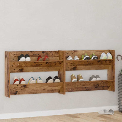 Wandschuhschränke mit Regal 2 pcs Altholz Holzwerkstoff
