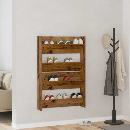 Wandschuhschränke mit Regal 2 pcs Altholz Holzwerkstoff