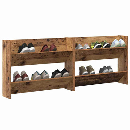 Wandschuhschränke mit Regal 2 pcs Altholz Holzwerkstoff