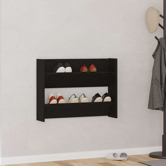 Wandschuhschränke mit Regal Schwarze Eiche Holzwerkstoff