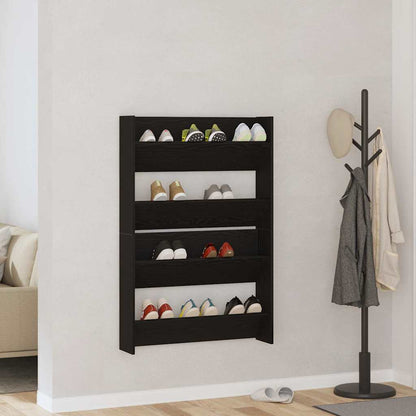 Wandschuhschränke mit Regal 2 pcs Schwarze Eiche Holzwerkstoff