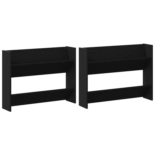 Wandschuhschränke mit Regal 2 pcs Schwarze Eiche Holzwerkstoff