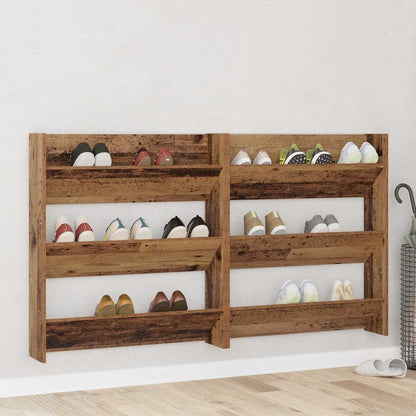 Wandschuhschränke mit Regal 2 pcs Altholz Holzwerkstoff