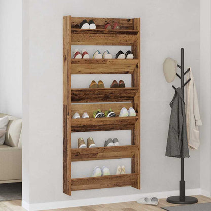Wandschuhschränke mit Regal 2 pcs Altholz Holzwerkstoff