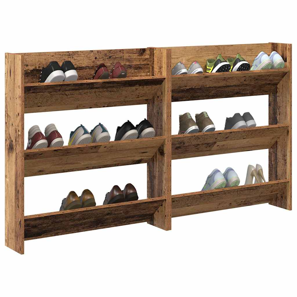 Wandschuhschränke mit Regal 2 pcs Altholz Holzwerkstoff
