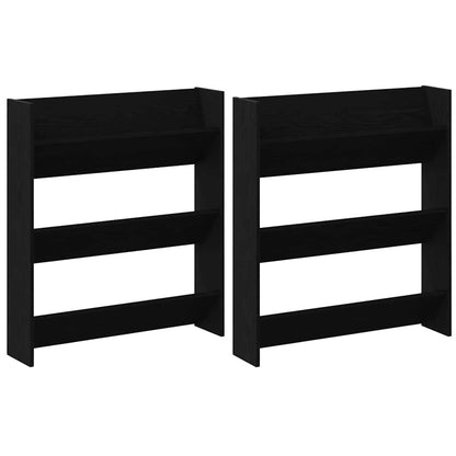 Wandschuhschränke mit Regal 2 pcs Schwarze Eiche Holzwerkstoff
