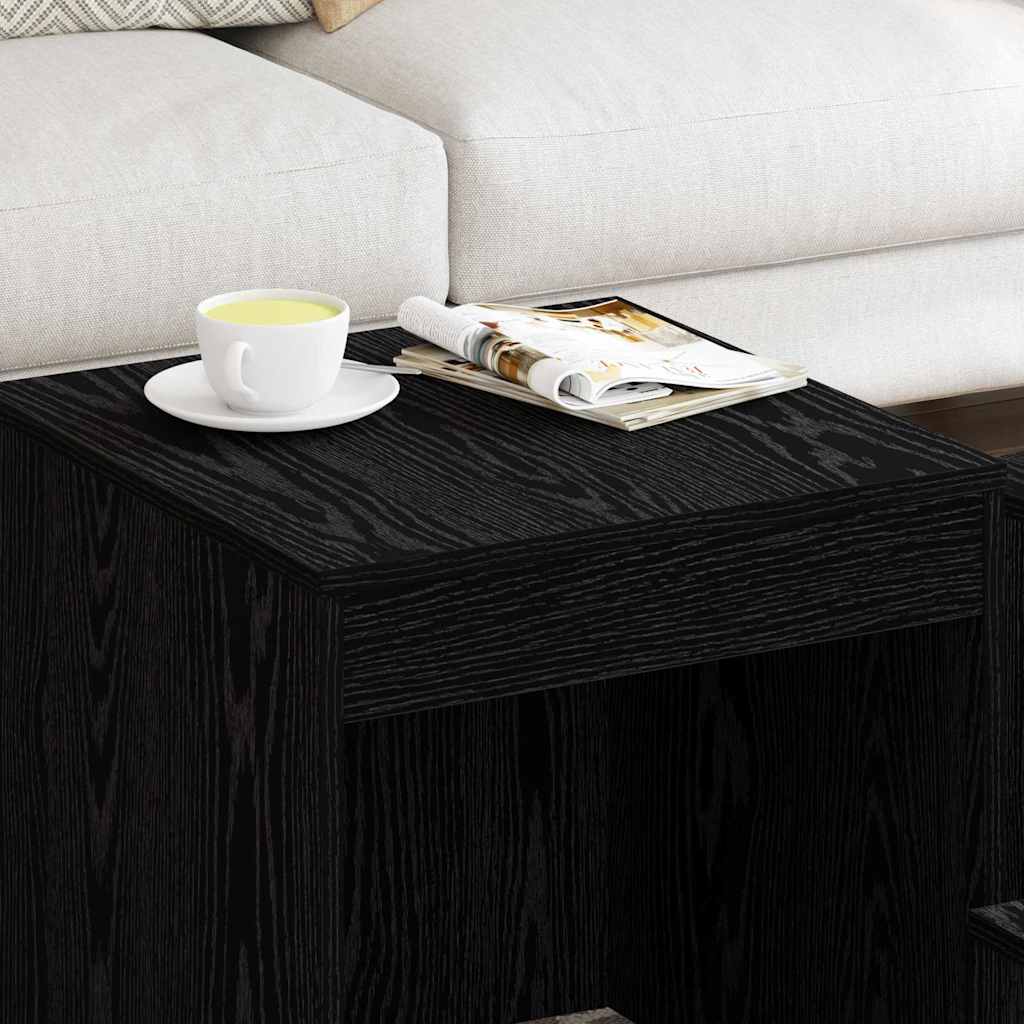 Kaffee-Tische 3 pcs Schwarz Eichen-Optik Holzwerkstoff