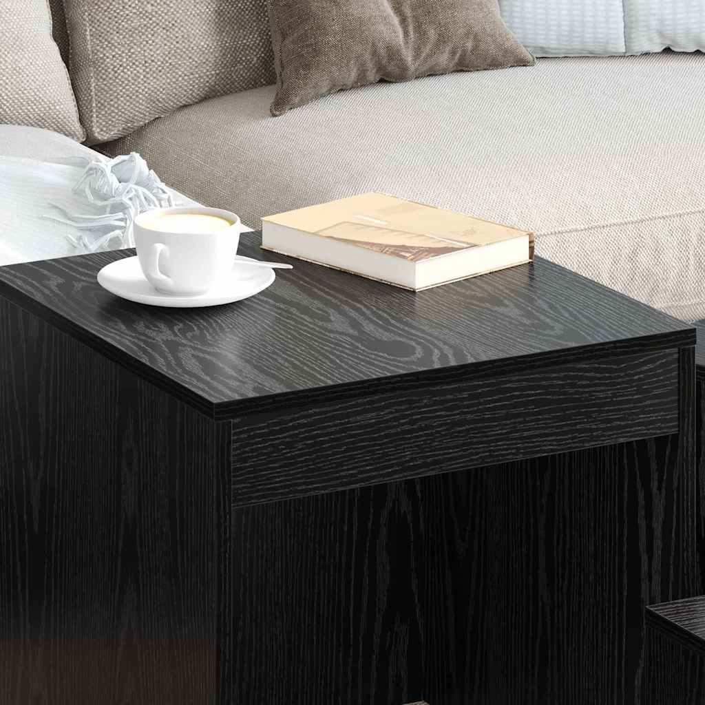 Kaffee-Tische 3 pcs Schwarze Eiche 45 x 45 x 45 cm