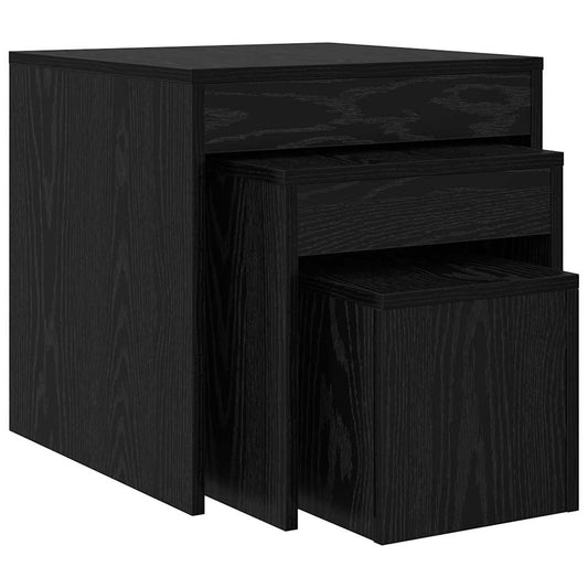 Kaffee-Tische 3 pcs Schwarze Eiche 45 x 45 x 45 cm