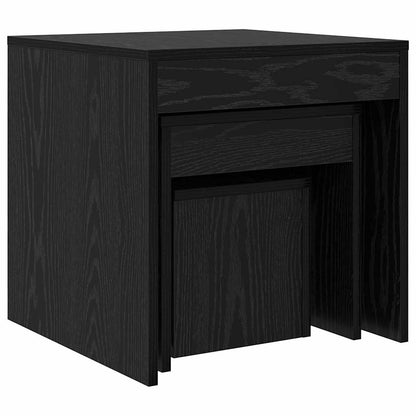 Kaffee-Tische 3 pcs Schwarze Eiche 45 x 45 x 45 cm
