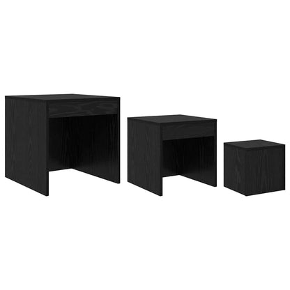 Kaffee-Tische 3 pcs Schwarze Eiche 45 x 45 x 45 cm