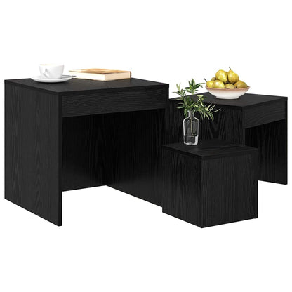 Kaffee-Tische 3 pcs Schwarze Eiche 45 x 45 x 45 cm