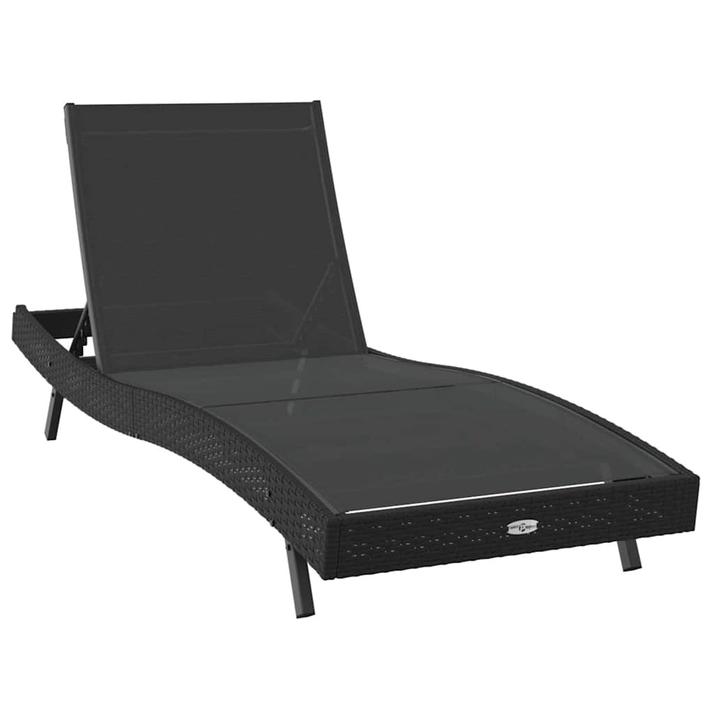 Liegestühle 3 pcs Schwarz 40 x 40 x 40,5 cm Poly-Rattan