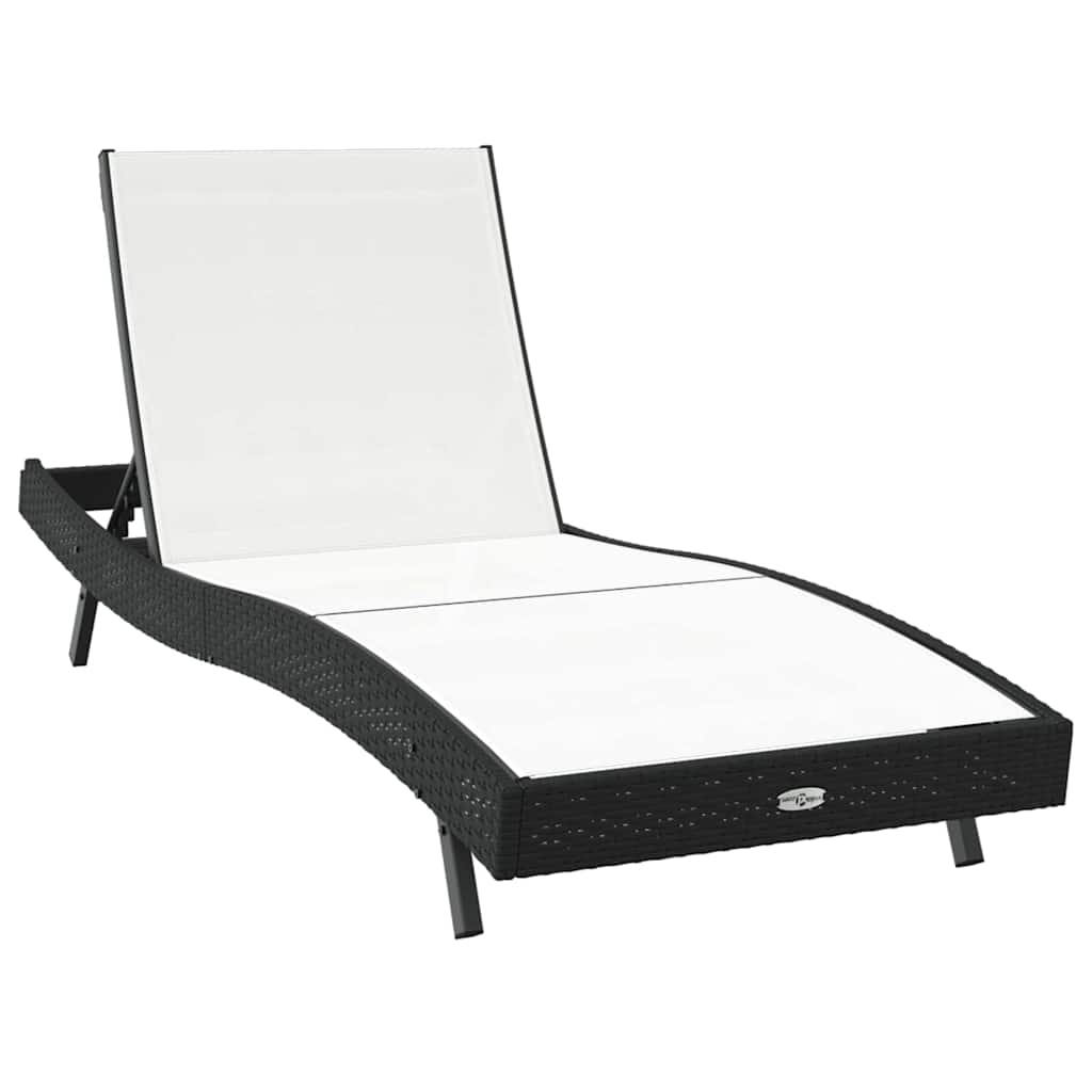Liegestühle 3 pcs Schwarz und Weiß 40 x 40 x 40,5 cm Poly-Rattan