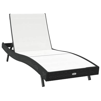 Liegestühle 3 pcs Schwarz und Weiß 40 x 40 x 40,5 cm Poly-Rattan