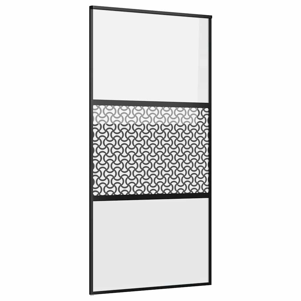 Schiebetür Schwarz 102.5 x 205 cm Gehärtetes Glas, Aluminium