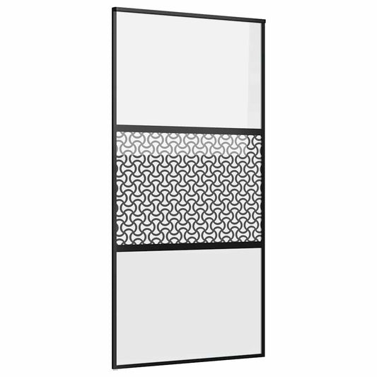 Schiebetür Schwarz 102.5 x 205 cm Gehärtetes Glas, Aluminium
