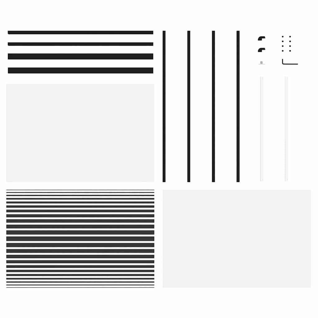 Schiebetür Schwarz 102.5 x 205 cm Gehärtetes Glas, Aluminium