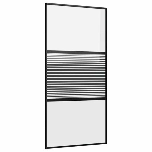 Schiebetür Schwarz 102.5 x 205 cm Gehärtetes Glas, Aluminium