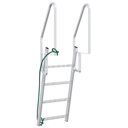 Dockleiter 4-Stufen Silber 58 x 77 x 166 cm Aluminium