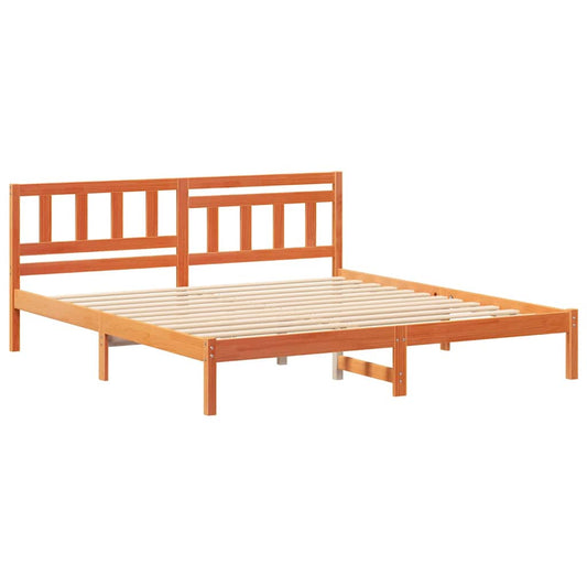 Bettgestell Wachsbraun 200 x 200 cm Massivholz Kiefer