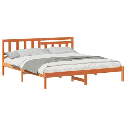 Bettgestell Wachsbraun 200 x 200 cm Massivholz Kiefer