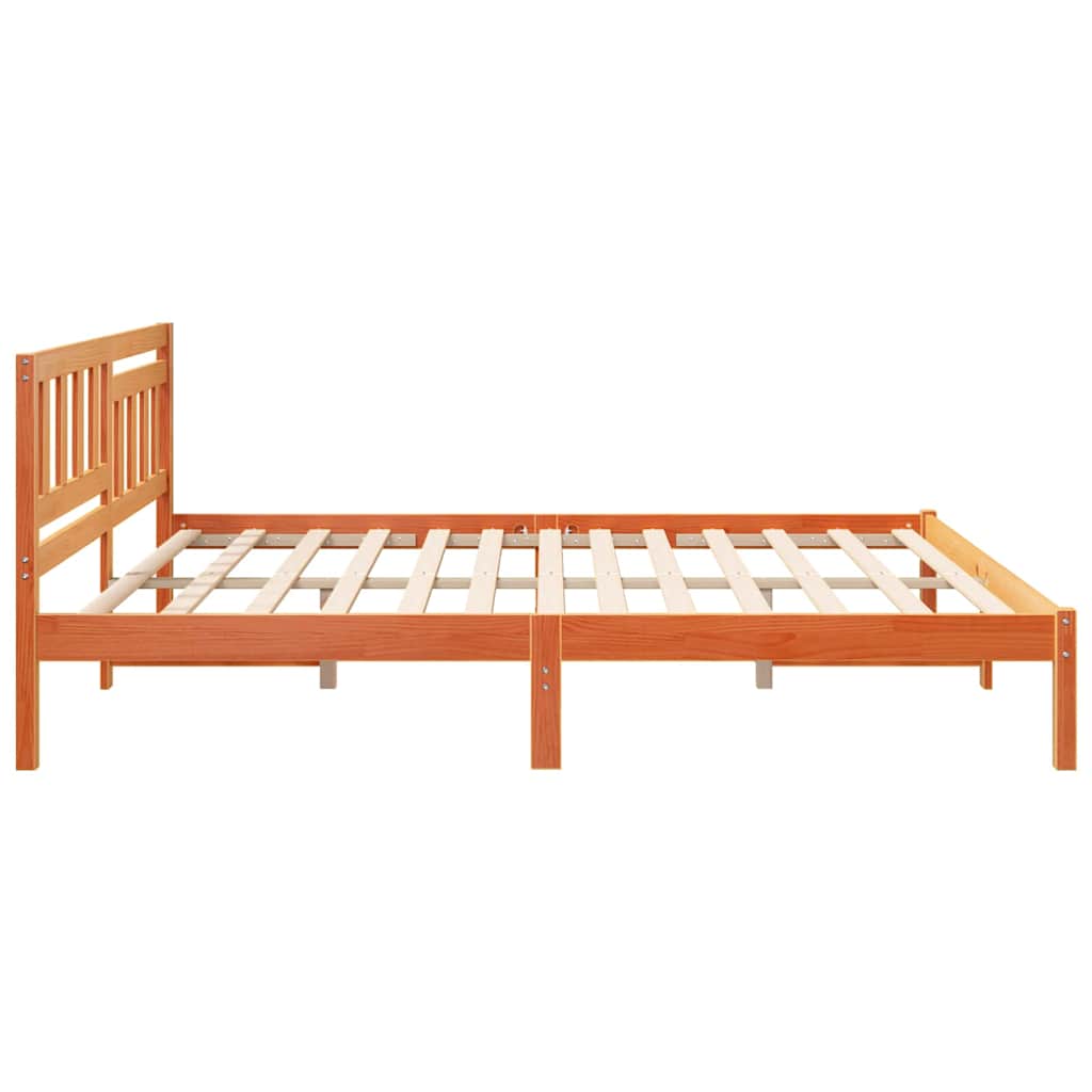 Bettgestell Wachsbraun 200 x 200 cm Massivholz Kiefer