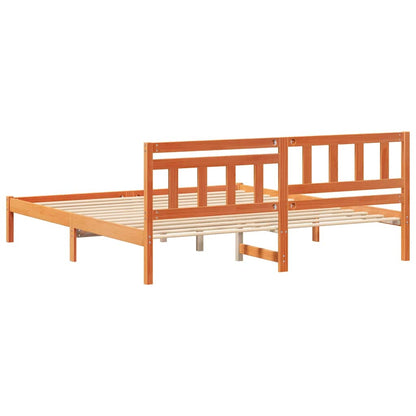 Bettgestell Wachsbraun 180 x 200 cm Massivholz Kiefer