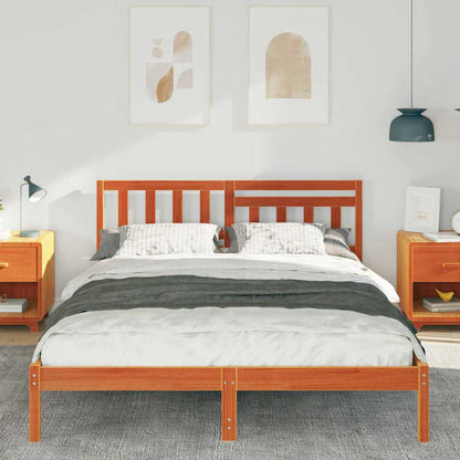 Bettgestell Wachsbraun 150 x 200 cm Massivholz Kiefer