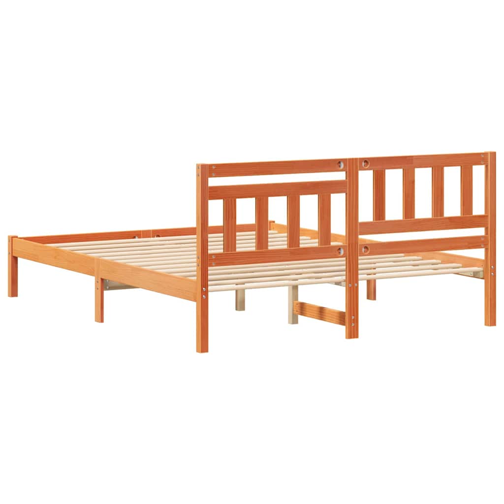 Bettgestell Wachsbraun 150 x 200 cm Massivholz Kiefer