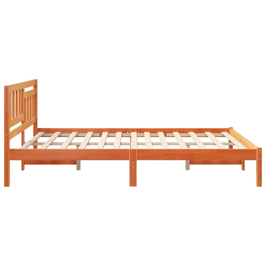 Bettgestell Wachsbraun 150 x 200 cm Massivholz Kiefer