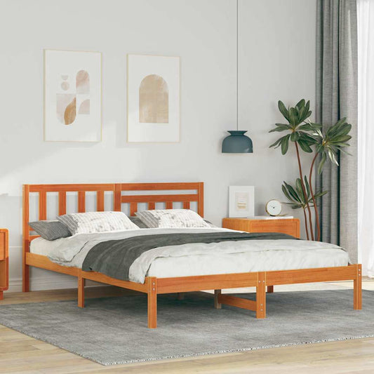 Bettgestell Wachsbraun 120 x 200 cm Massivholz Kiefer