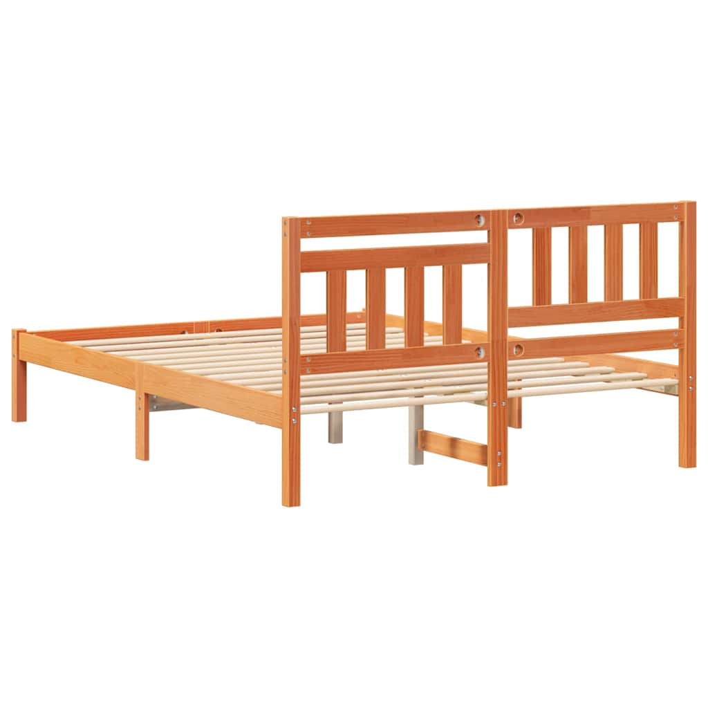 Bettgestell Wachsbraun 120 x 190 cm Massivholz Kiefer
