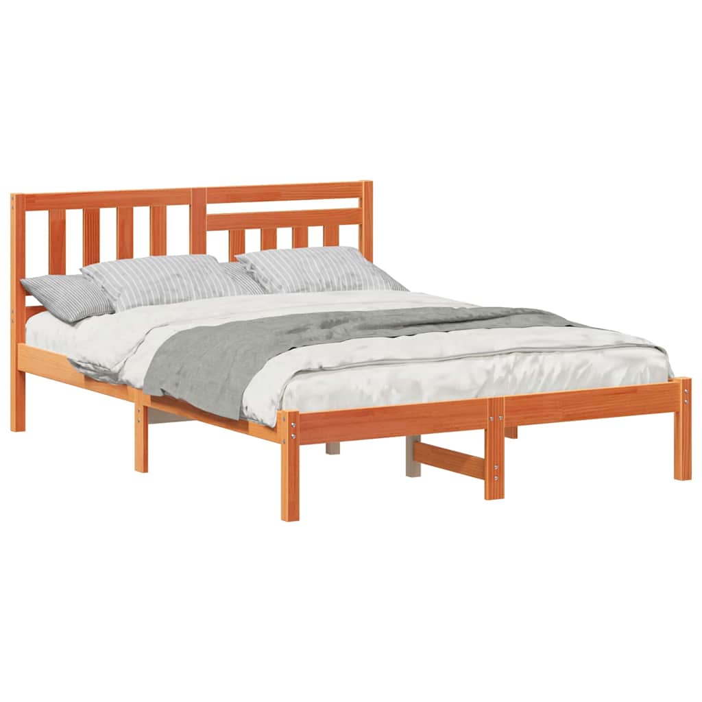 Bettgestell Wachsbraun 120 x 190 cm Massivholz Kiefer