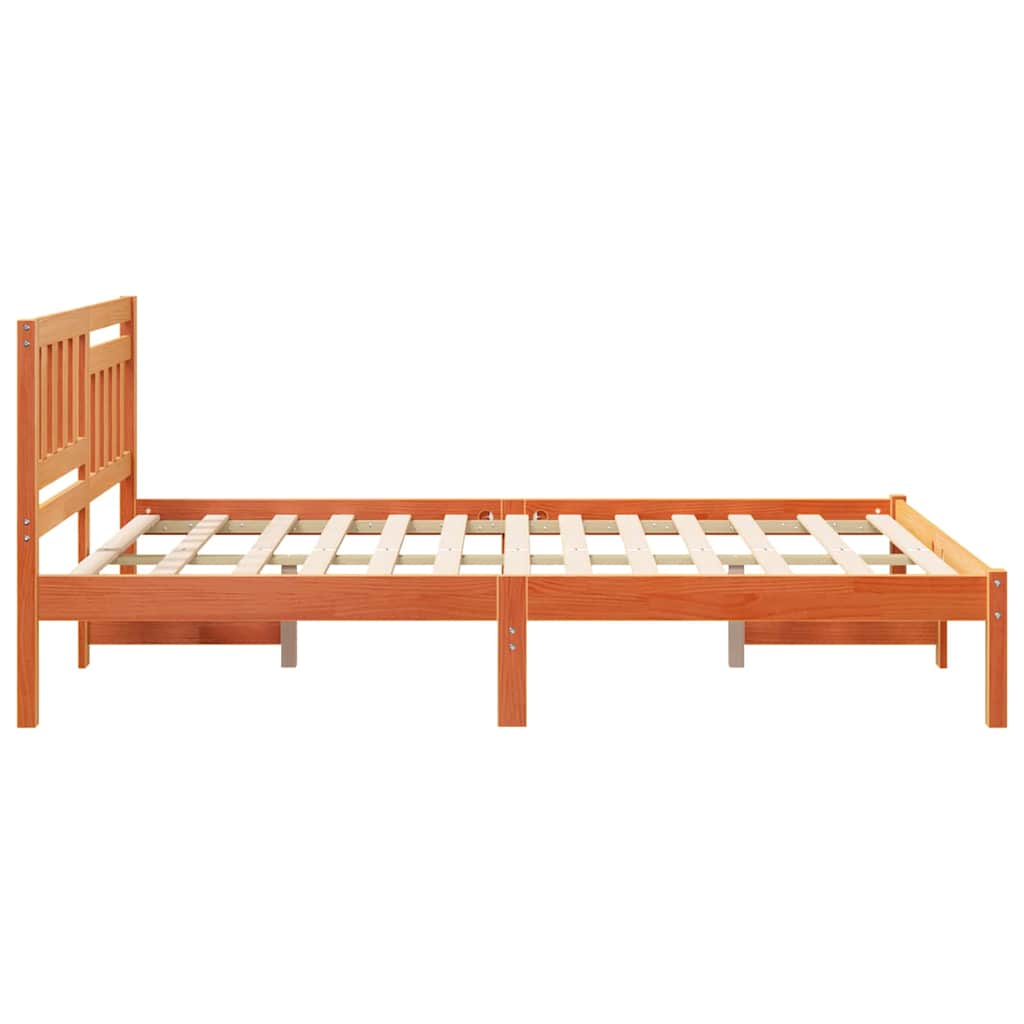 Bettgestell Wachsbraun 120 x 190 cm Massivholz Kiefer