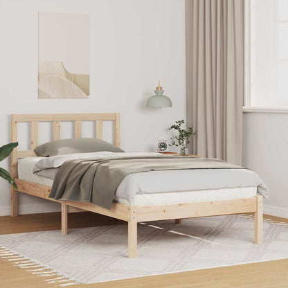 Bettgestell mit Kopfteil Braun 80 x 200 cm Massivholz Kiefer