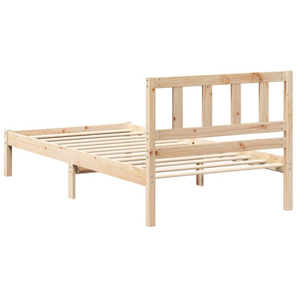 Bettgestell mit Kopfteil Braun 100 x 200 cm Massivholz Kiefer