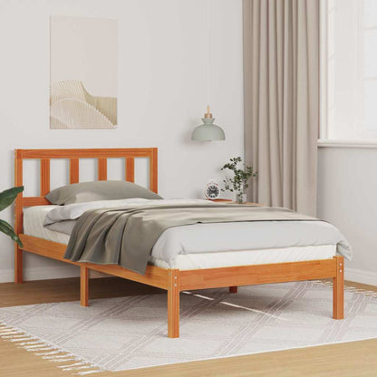 Bettgestell Wachsbraun 90 x 190 cm Massivholz Kiefer