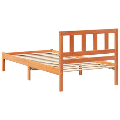 Bettgestell Wachsbraun 90 x 190 cm Massivholz Kiefer