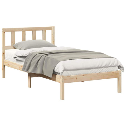 Bettgestell mit Kopfteil Braun 75 x 190 cm Massivholz Kiefer