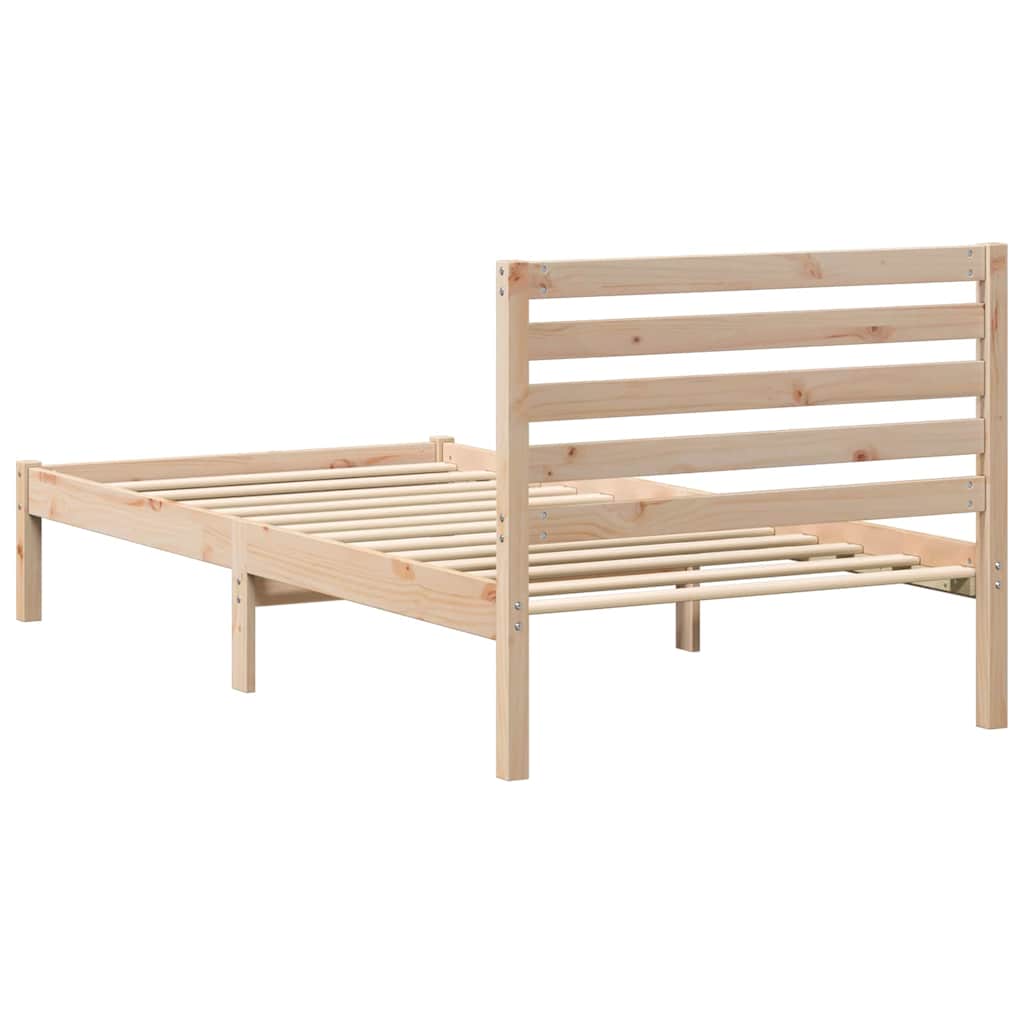 Bettgestell mit Kopfteil Braun 80 x 200 cm Massivholz Kiefer