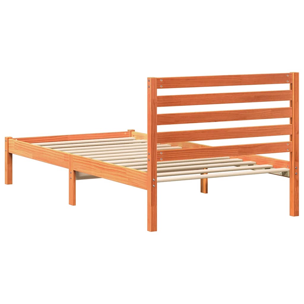 Bettgestell Wachsbraun 90 x 200 cm Massivholz Kiefer
