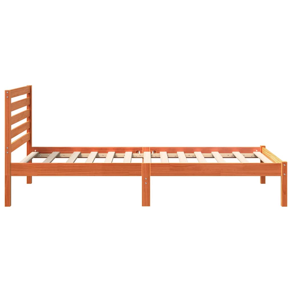 Bettgestell Wachsbraun 90 x 200 cm Massivholz Kiefer