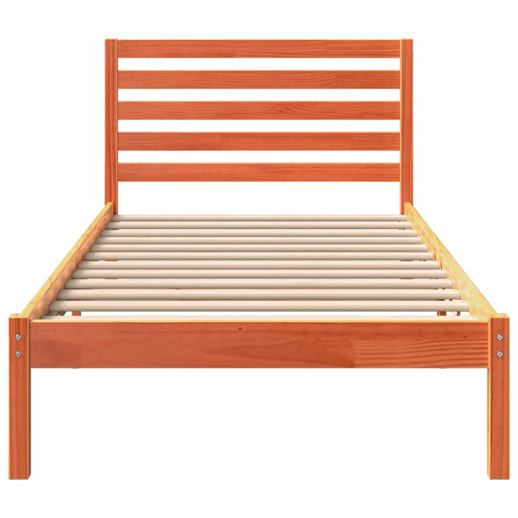 Bettgestell Wachsbraun 90 x 190 cm Massivholz Kiefer