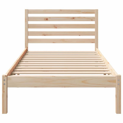 Bettgestell mit Kopfteil Braun 75 x 190 cm Massivholz Kiefer