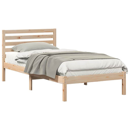 Bettgestell mit Kopfteil Braun 75 x 190 cm Massivholz Kiefer