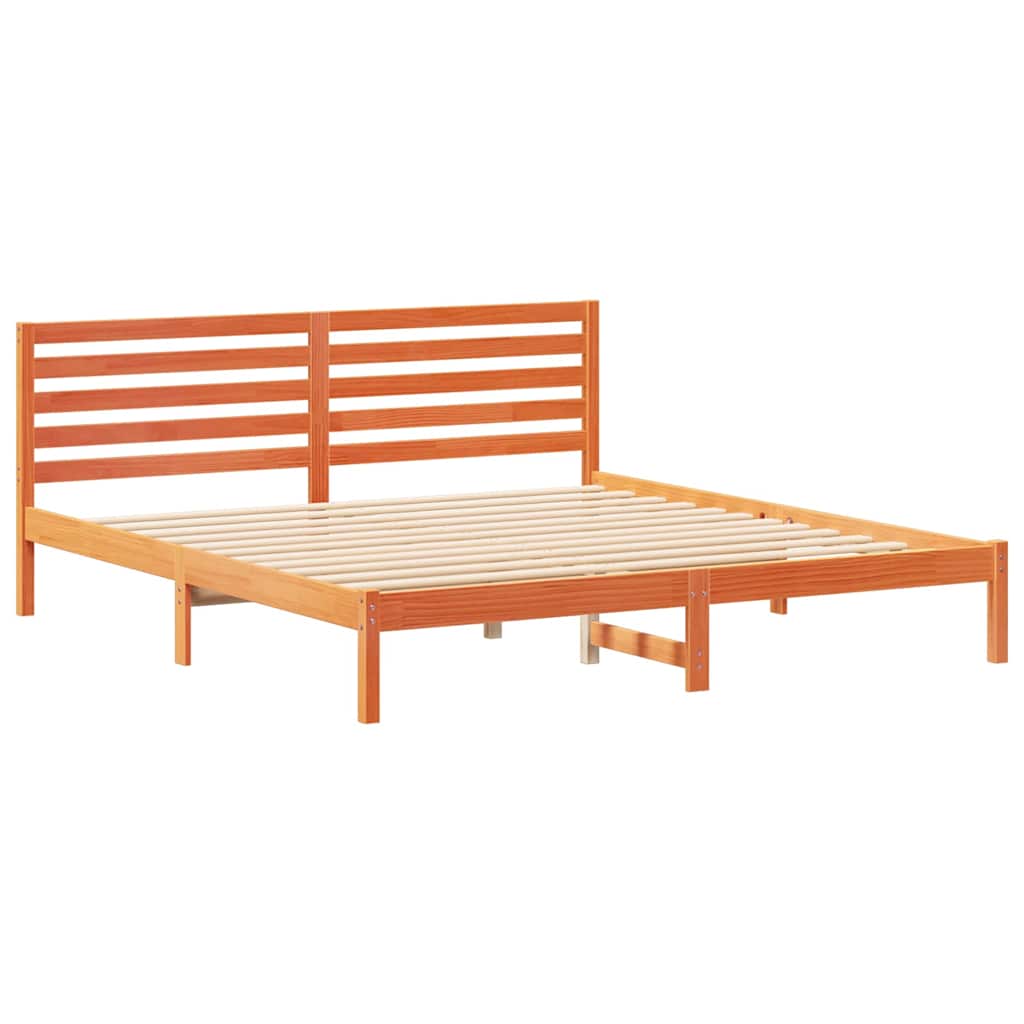 Bettgestell Wachsbraun 200 x 200 cm Massivholz Kiefer