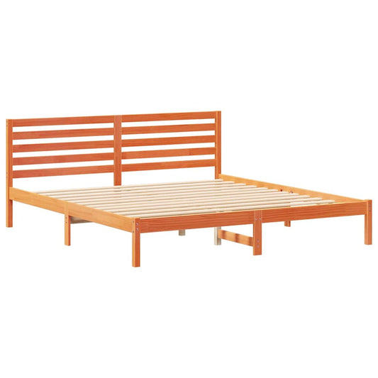 Bettgestell Wachsbraun 200 x 200 cm Massivholz Kiefer